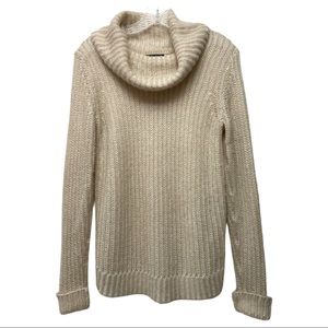 DKNY Soft Cozy Pullover Sweater Cowl Neck Turtleneck Lightweight in Cream